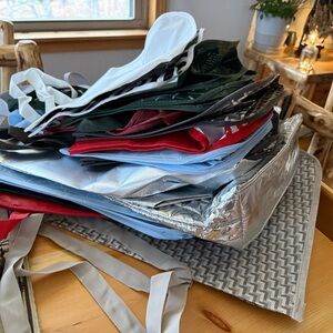 Lululemon Athletica Assorted Tote Bags - Red, Blue, Green, Silver